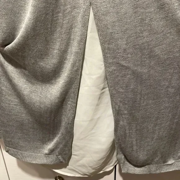 Gray 3/4 Sweater with Split Back - Picture 2 of 4